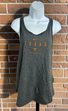 Nike Women's Texas Longhorns Football Gray Loose Fit Racerback Tank Top Size L